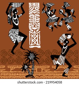 African Set. African infographics Tribal set