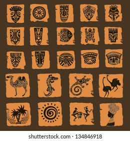 African Seth. African infographics Tribal set