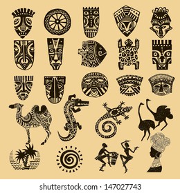 African Seth. African infographics Tribal set