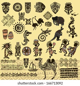 African Seth. African infographics Tribal set