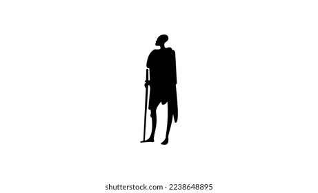 African shepherd silhouette high quality vector