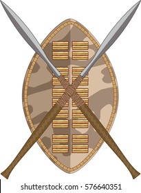 African Shield With Crossed Spears