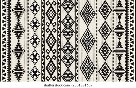 African silhouette print. Ethnic border. Ancient tribe. Aztec and Mayan graphic. Mexican shapes.print. Ethnic border. Ancient tribe. Aztec and Mayan graphic. Mexican shapes. decor blanket, rug. Woven 