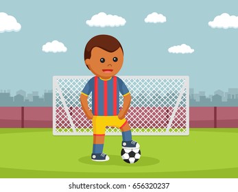african soccer ball player in stadium