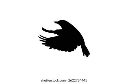 African stonechat bird Silhouette Design  And Vector Illustration. 