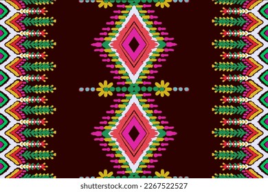 African style, Aztec Ikat paisley embroidery. Navajo geometric ethnic oriental seamless pattern traditional, Abstract vector, Chevron embroidery illustration,Design for printing business.