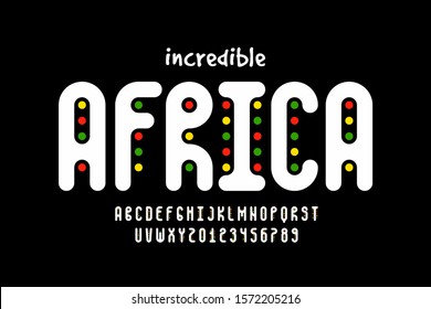 African Style Font Design, Alphabet Letters And Numbers, Vector Illustration