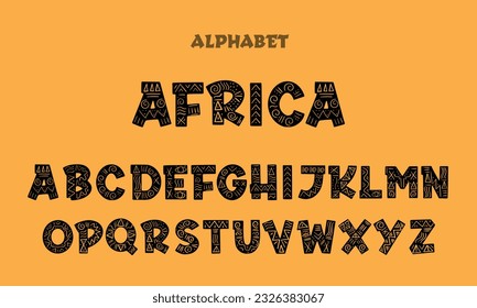 African style font design. vector illustration