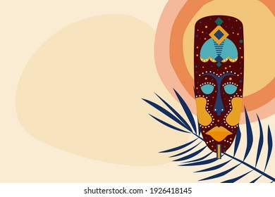 African style pattern background. Artican artwork for design travel agency poster, birthday party invitation, greeting card, souvenir shop poster etc