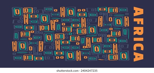 Fondo del patrón de estilo africano. Interpretación moderna de la etnia tradicional. Ilustración vectorial plana