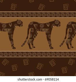 African style seamless background with leopards