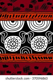 African style seamless pattern with freehand graphic and spotted.
