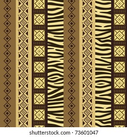 African style seamless pattern with wild animals skins