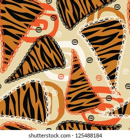 African style seamless with tiger skin pattern