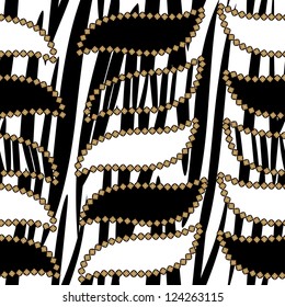 African style seamless with zebra skin pattern