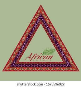 Borde triangular de estilo africano con espacio de copia para su diseño. Ilustración vectorial.