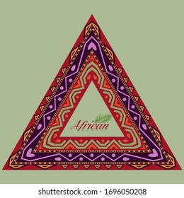 African style triangle frame border with copyspace for your design. Vector illustration.