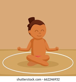 african sumo wrestler meditate