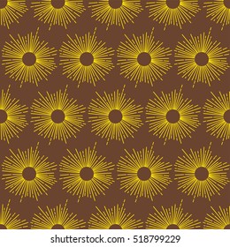 African sun yellow and brown pattern