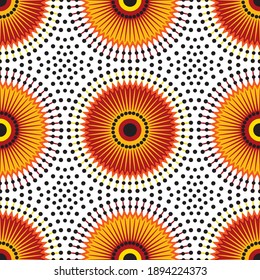African Sunflower Pattern Design for Fabric and Textile Print