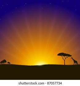 African Sunset Background