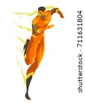 african superhero running fast