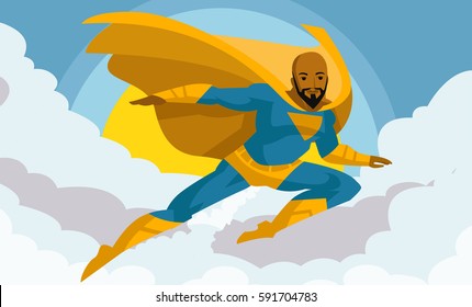 african superhero in the sky