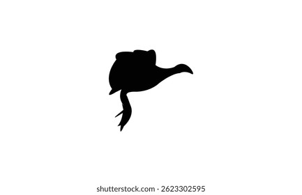 African swamphen bird Silhouette Design  And Vector Illustration. 
