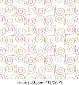 African swirl print gold silver and pink