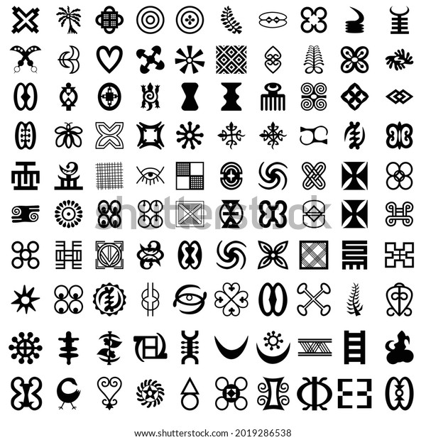 African Symbols Adinkra Fabric Logo Isolated Stock Vector (Royalty Free ...