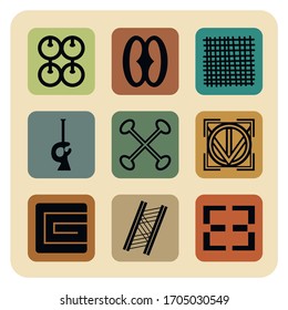 African symbols, adinkra icon set vector illustration