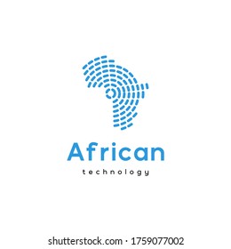 african technology logo design in a modern and minimalist style with the concept of technology networks in a country or region for a company, business or agency
