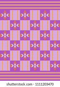 African textile fabric, cloth kente. Ethnic seamless pattern.