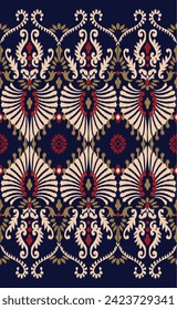 African textile seamless pattern on 
Navy blue background.Geometric ethnic african pattern traditional.Aztec style abstract vector illustration.design for texture textile,fabric,clothing and wrapping.
