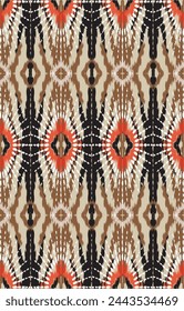 Patrón sin costuras de textil africano en fondo de vainilla. Patrón étnico africano geométrico tradicional. Estilo azteca ilustración vectorial abstracta. Diseño para textura textil, tela, ropa y envoltura 