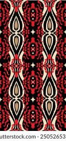 Patrón inconsútil de la materia textil africana en la vainilla, fondo negro. Modelo africano étnico geométrico tradicional. Vector abstracto del estilo azteca. diseño para la materia textil de la textura, la tela, la ropa, la moda y la decoración.
