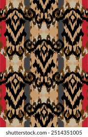 Patrón inconsútil textil africano en 
fondo beige. Patrón geométrico étnico africano tradicional. Ilustración vectorial abstracta de estilo azteca. diseño para textura textil, tela, ropa y envoltura.