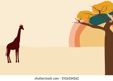 African theme. Summer african travel and tourism pattern background for design t shirt print, travel agency flyer, souvenir shop poster etc