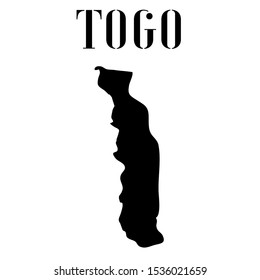 African Togo, Lome outline world map silhouette vector illustration, creative design background, national country flag, objects, element, symbols from countries all continents set.