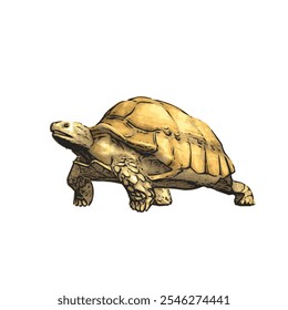 African tortoise animal vector ilustration realistic design template 