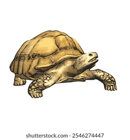 African tortoise animal vector ilustration realistic design template 