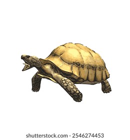 African tortoise animal vector ilustration realistic design template 