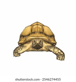 African tortoise animal vector ilustration realistic design template 