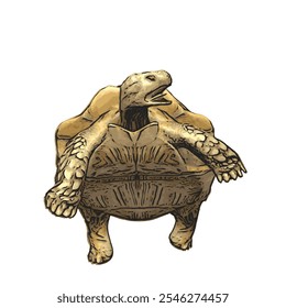 African tortoise animal vector ilustration realistic design template 