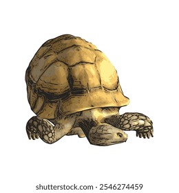 African tortoise animal vector ilustration realistic design template 