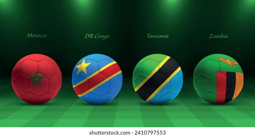 African tournament 2023, Match schedule template, group F flags of africa countries