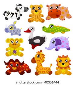 African toy animals isolated on white