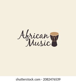 African traditional acoustic logo template vector icon symbol illustration design