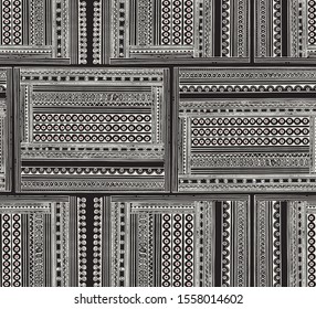 African traditional cloth and wild animal skins vector illustration. Bright print from pieces of different textures. 