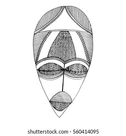 African traditional mask illustration 